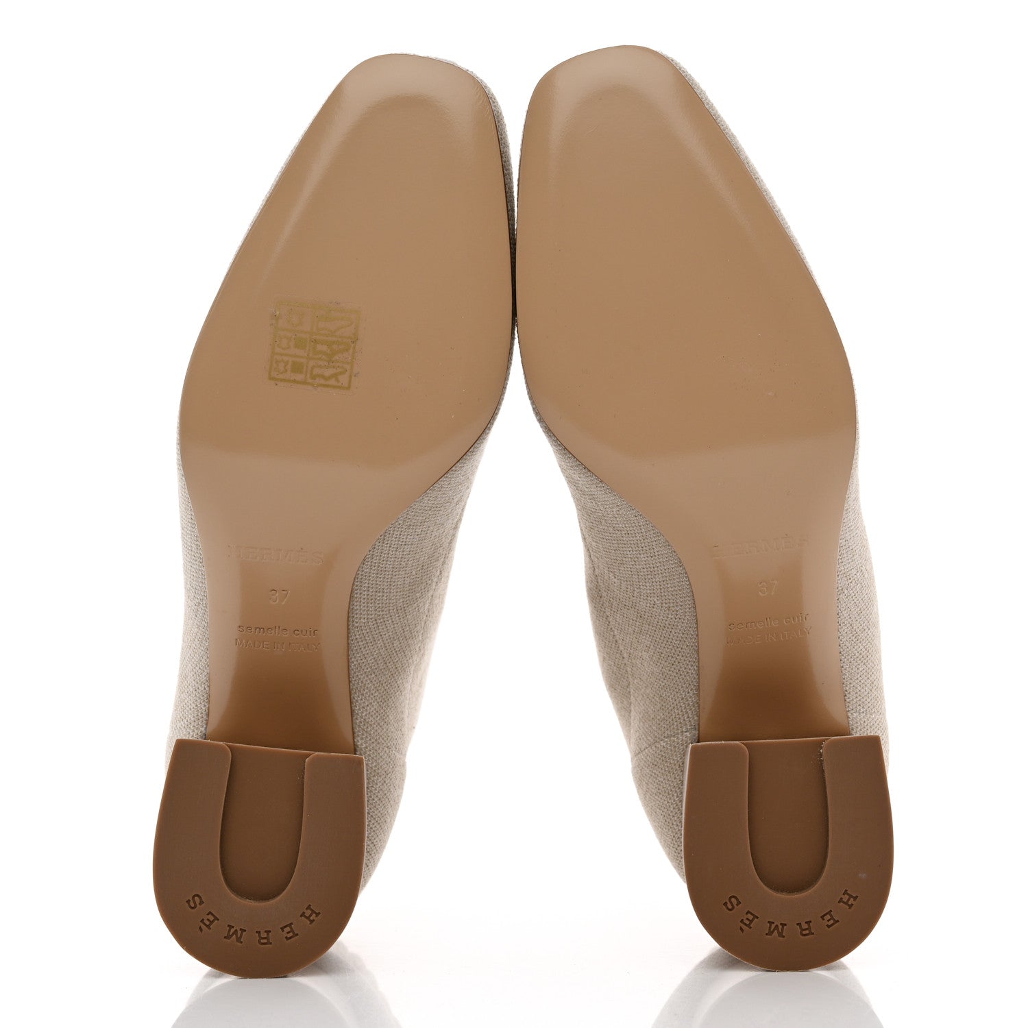 Hermes Knit Calfskin Volver 60 Ankle Boots 37 Nocciola 5 of 9