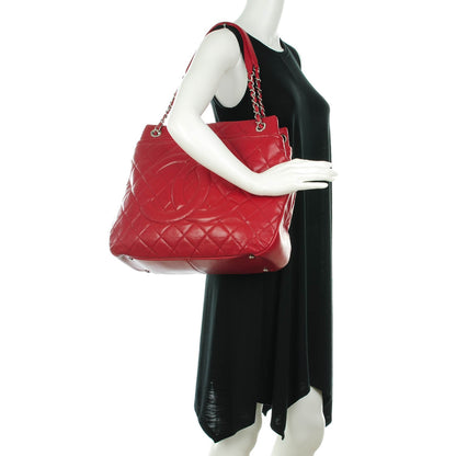 Chanel Soft Caviar Large Timeless CC Shopping Tote Red 2 of 7