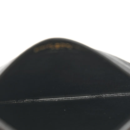 Saint Laurent Grain De Poudre Matelasse Chevron Monogram Credit Card Case Black 5 of 11