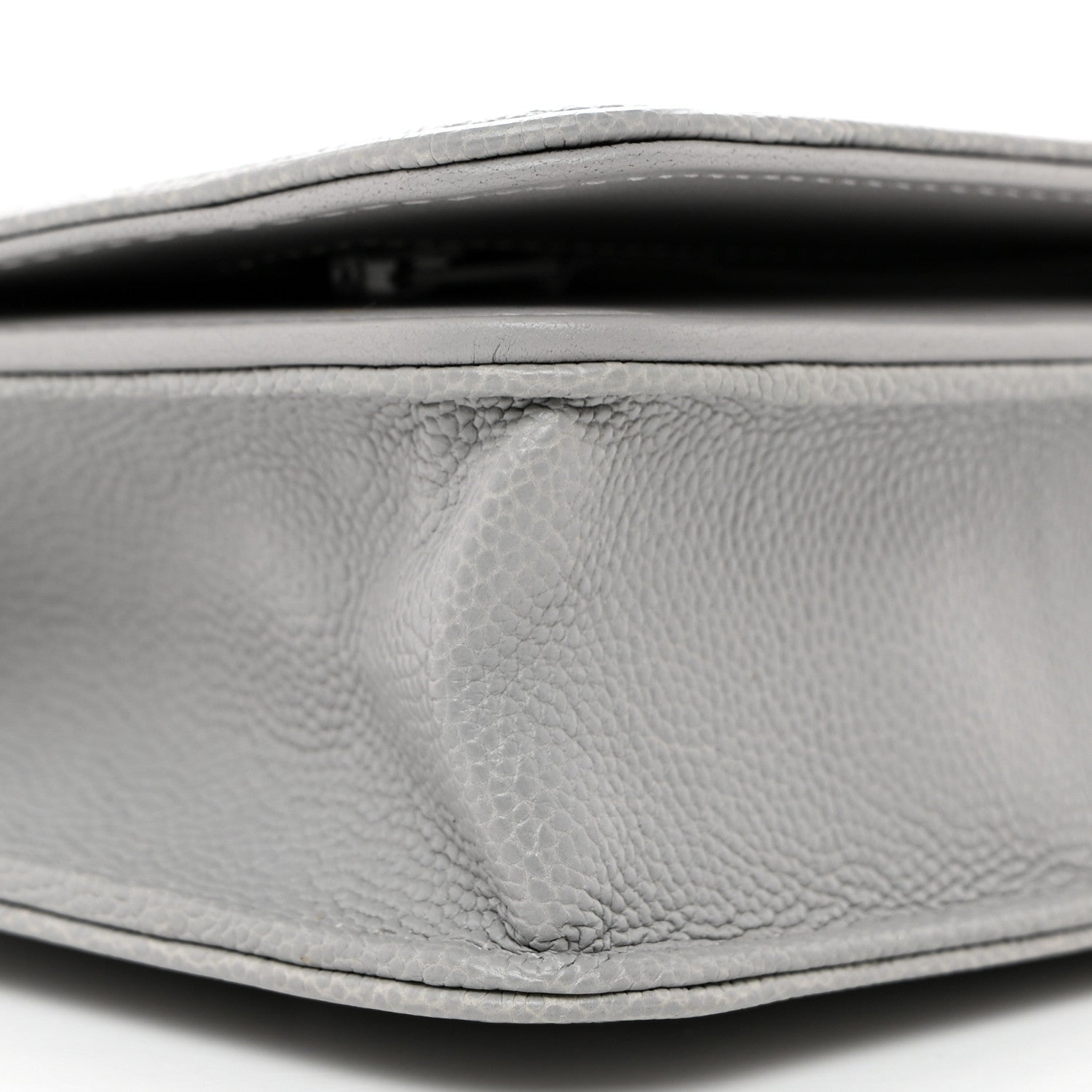 Chanel Caviar Quilted Boy Wallet On Chain WOC Grey 10 of 12