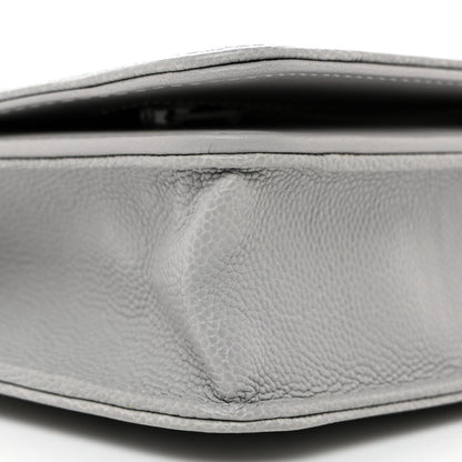 Chanel Caviar Quilted Boy Wallet On Chain WOC Grey 10 of 12