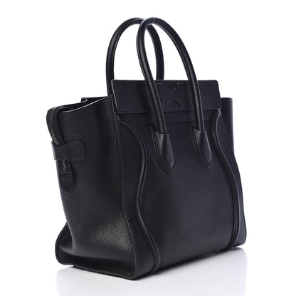 Celine Drummed Calfskin Mini Luggage Black 3 of 12