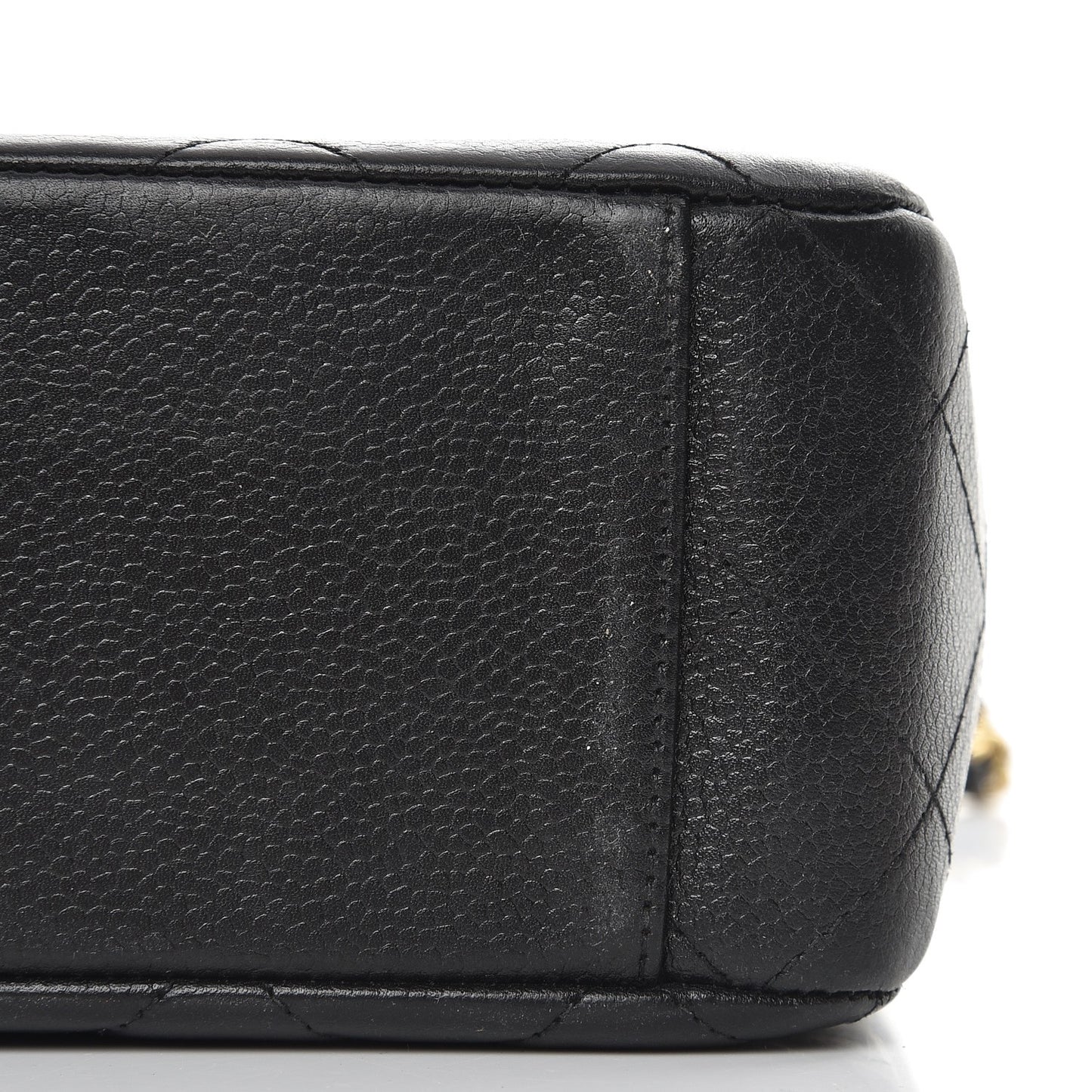 Caviar Quilted Medium Flap Shoulder Bag Black