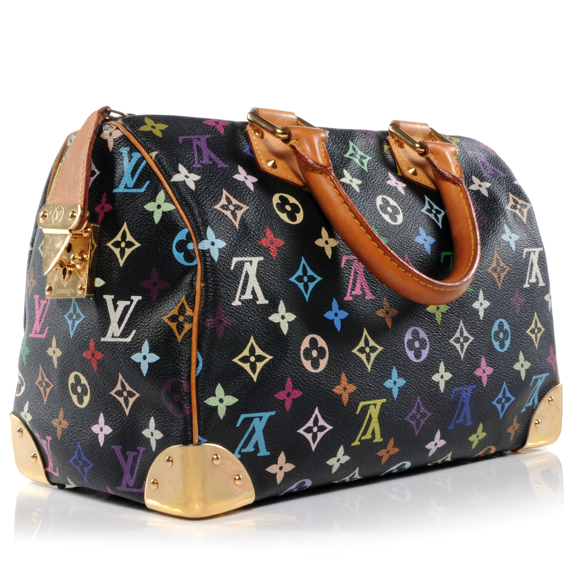 Louis Vuitton Monogram Multicolor Speedy 30 Black 3 of 8