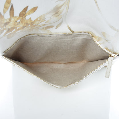 Chanel Canvas Floral Print Clutch White 5 of 10