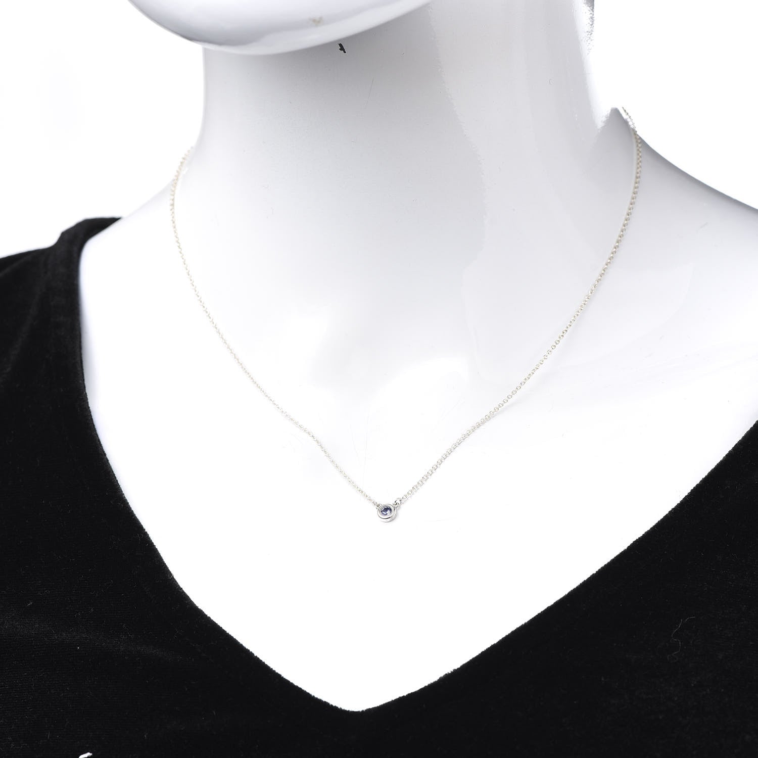 Tiffany Sterling Silver Tanzanite .07ct Elsa Peretti Color By The Yard Necklace 2 of 6