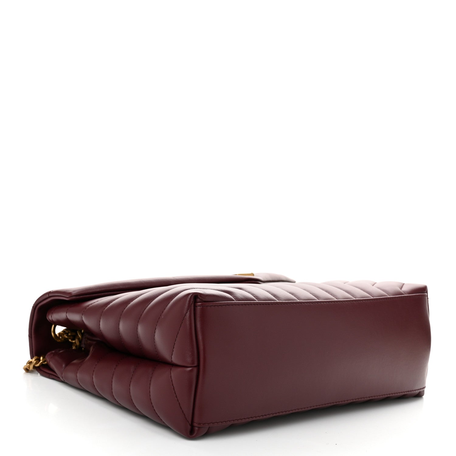Saint Laurent Calfskin Y Quilted Monogram Medium Loulou Chain Satchel Rouge Legion 4 of 11