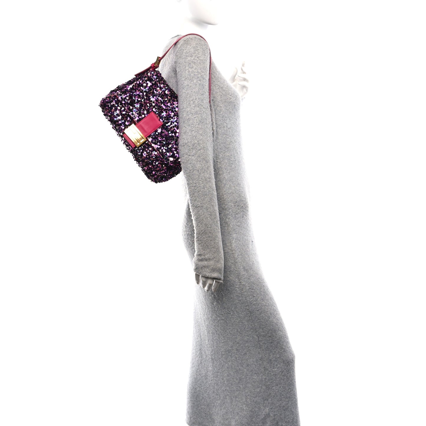 Sequin Nappa Mama Baguette Pink Multicolor
