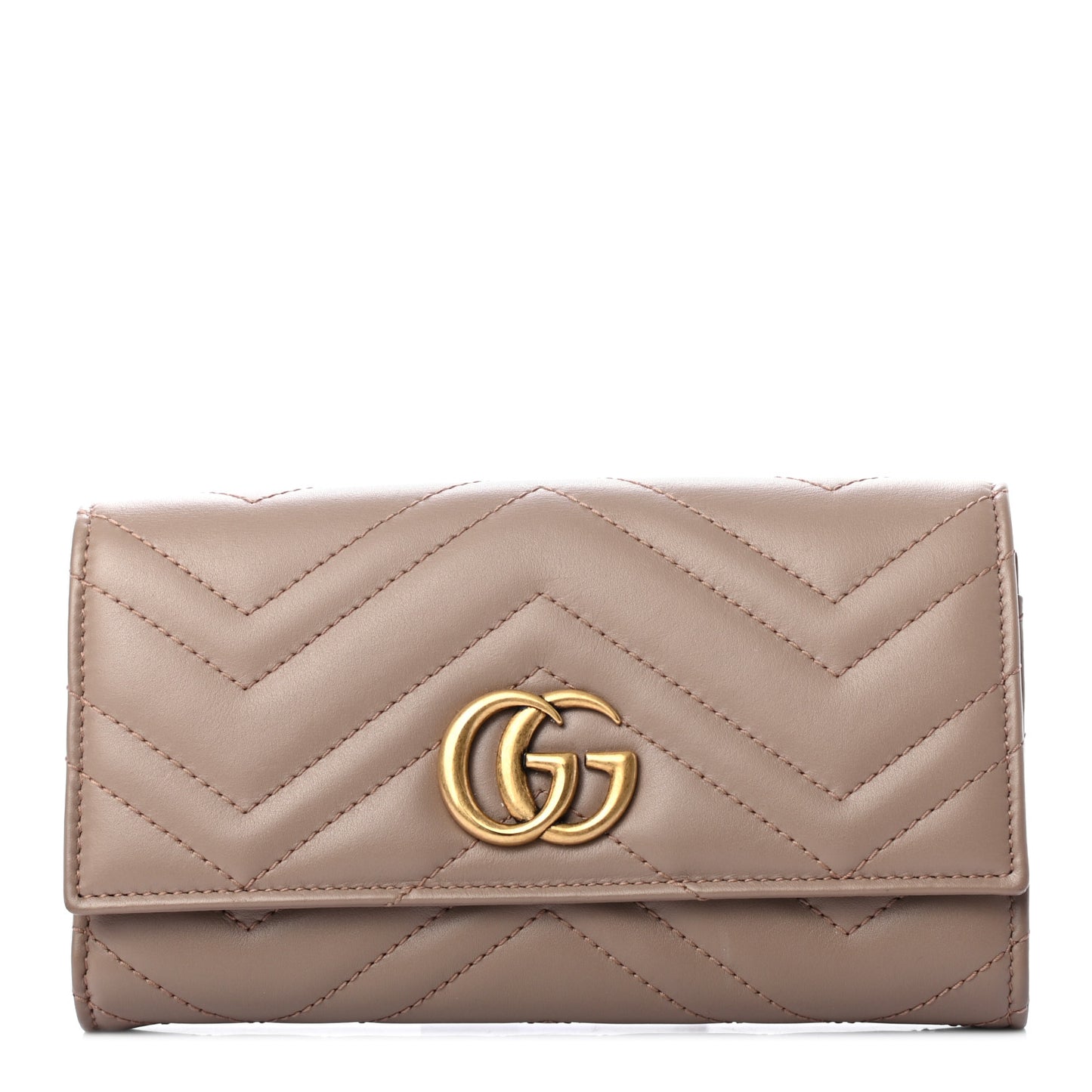 Calfskin Matelasse GG Marmont Continental Wallet Porcelain Rose