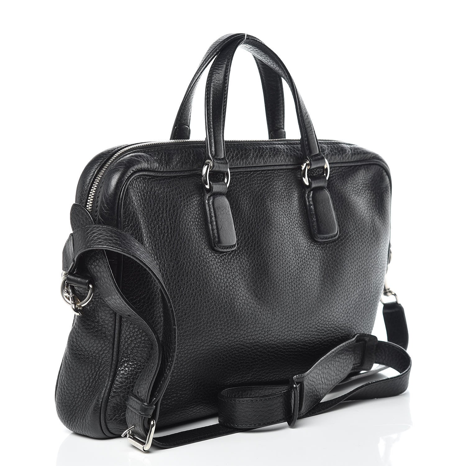 Gucci Pebbled Calfskin Soho Briefcase Black 4 of 19