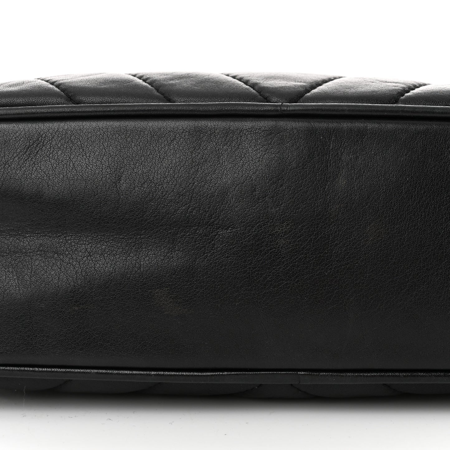 Lambskin Chevron Quilted Small Camera Case Black