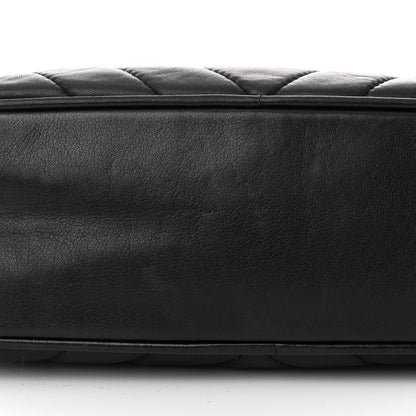 Chanel Lambskin Chevron Quilted Small Camera Case Black 12 of 14