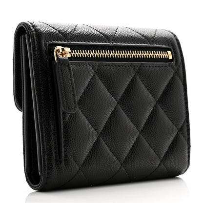 Chanel Caviar Crystal Quilted Small Flap Wallet Black 3 of 9