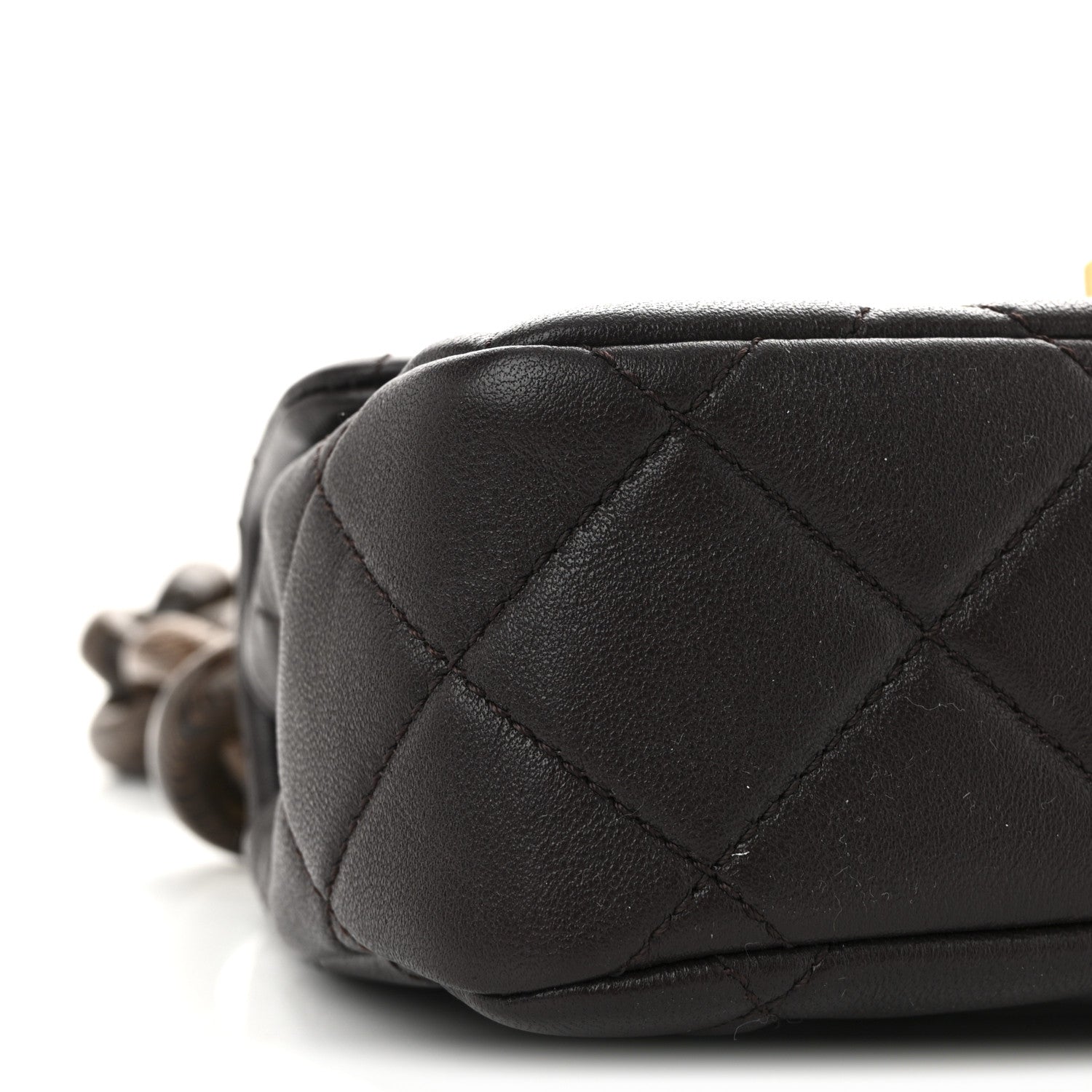 Chanel Lambskin Wenge Quilted Mini Fashion Wood Square Flap Dark Purple 9 of 11
