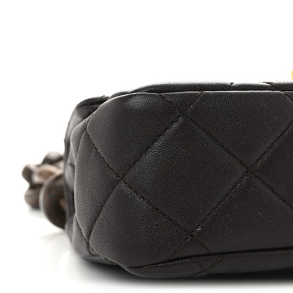 Chanel Lambskin Wenge Quilted Mini Fashion Wood Square Flap Dark Purple 9 of 11