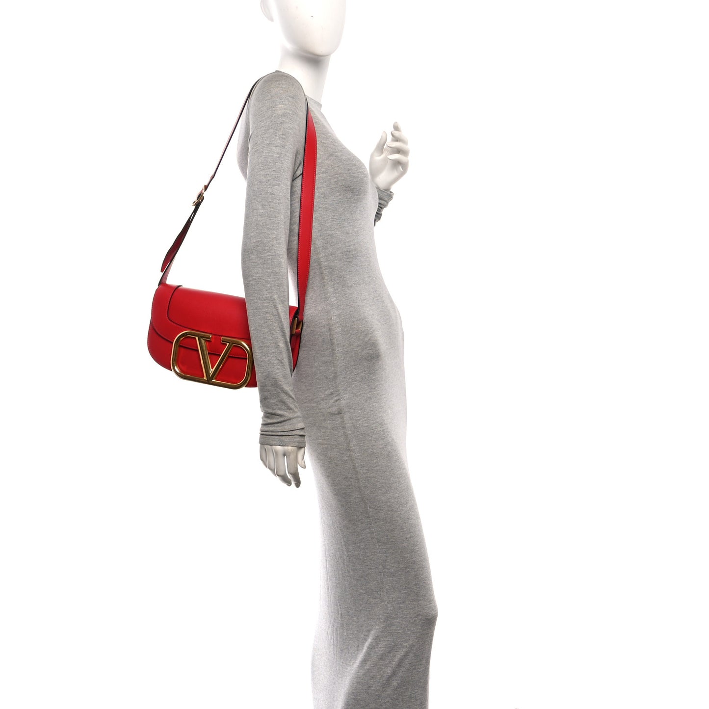 Smooth Calfskin Supervee Shoulder Bag Rouge Pur