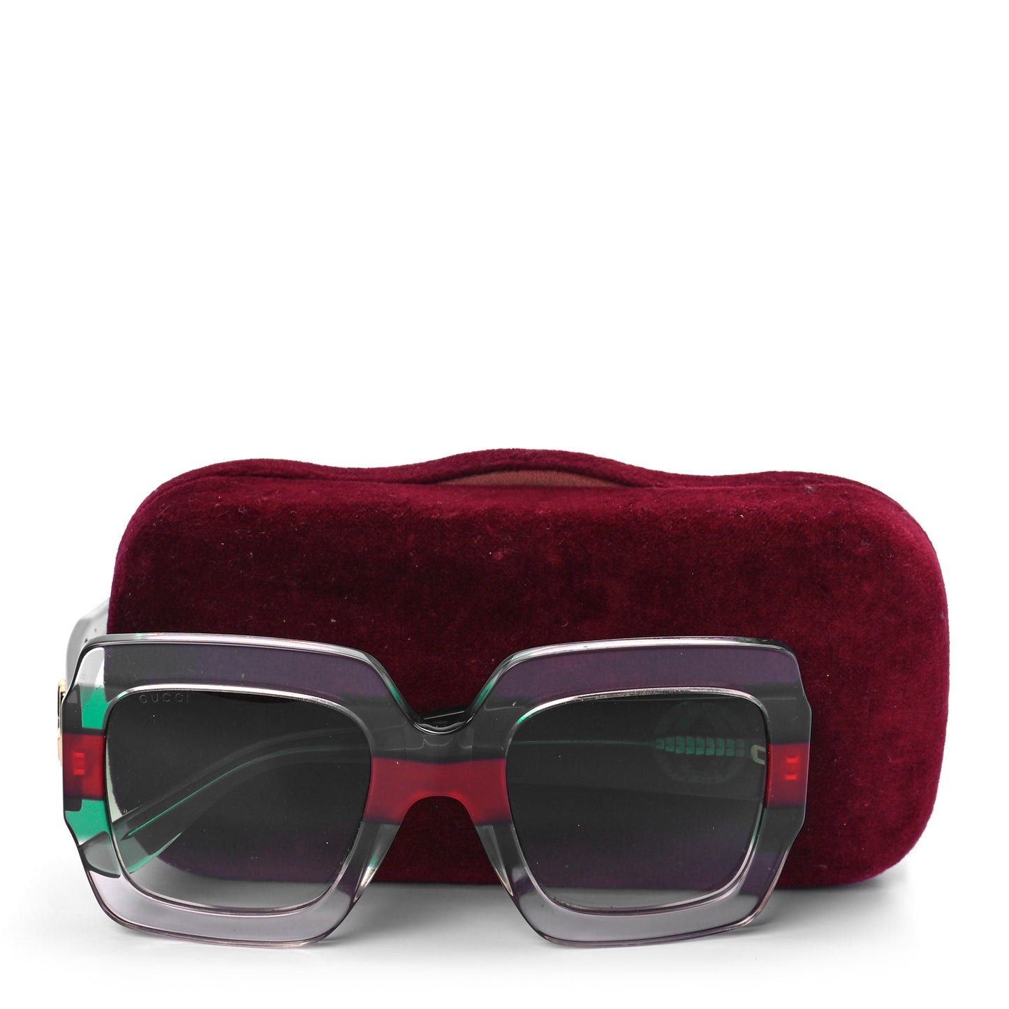 Square Web Frame GG0178S Sunglasses Green Red