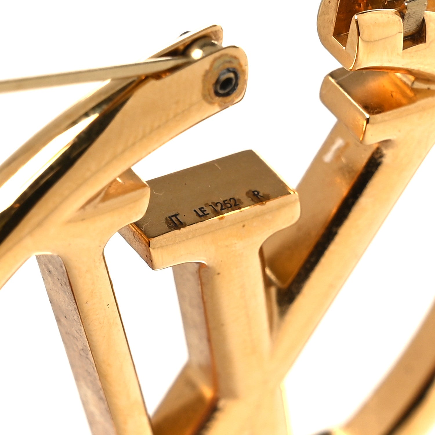 Louis Vuitton Metal Louise Hoop Earrings Gold 8 of 12