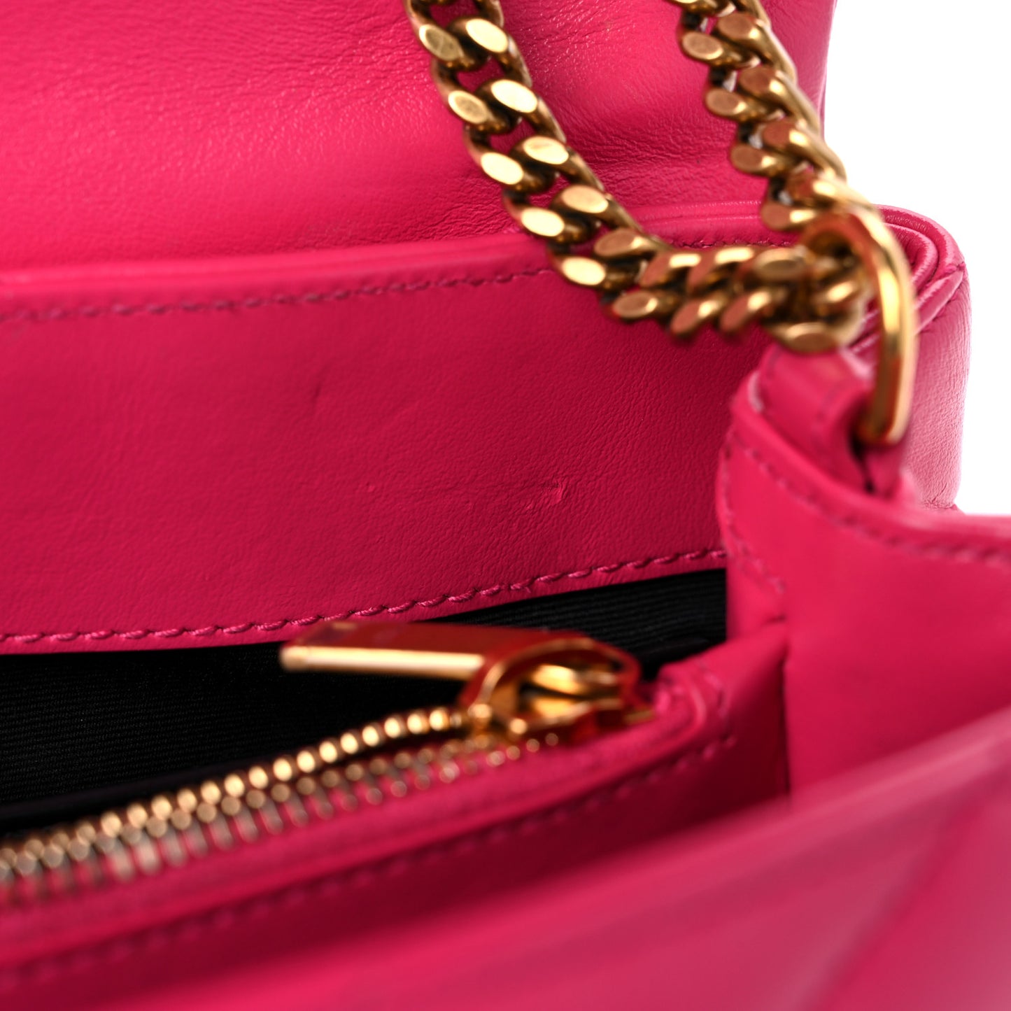 Calfskin Y Quilted Monogram Small Loulou Chain Satchel Fresh Fuchsia