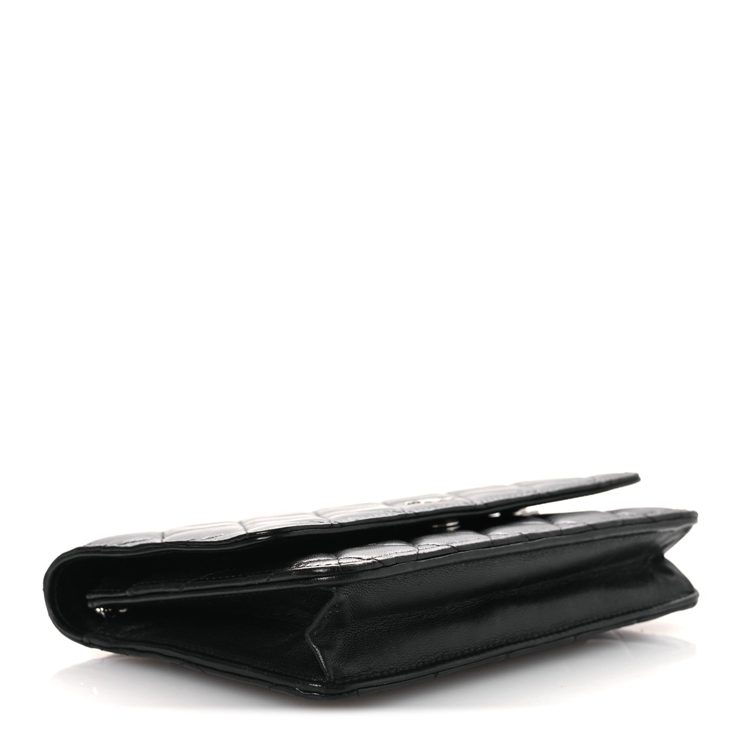 Lambskin Quilted Wallet On Chain WOC Black