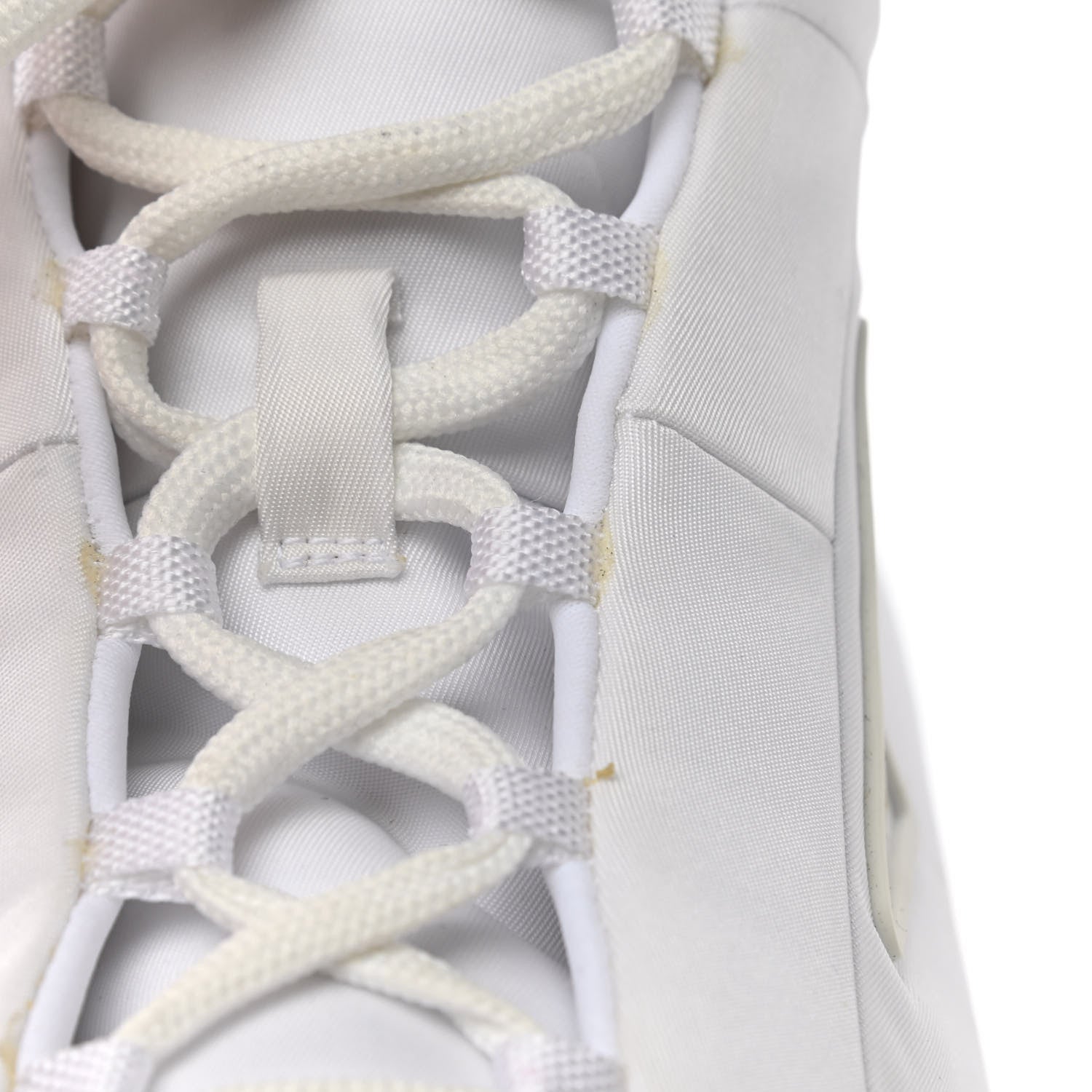 Prada Re-Nylon Gabardine Rubber Triangle Logo Quilted Womens Rush Piuma 50mm Mid Sneakers 39.5 White 9 of 9