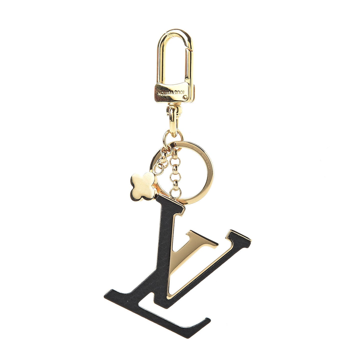 Metal Taurillon LV Capucines Bag Charm Key Holder Black