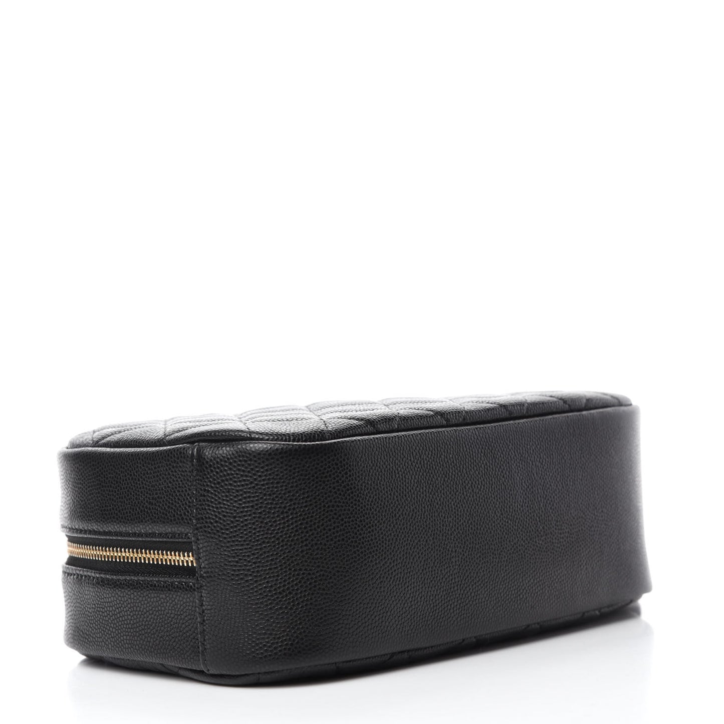 Caviar Quilted Curvy Pouch Cosmetic Case Black