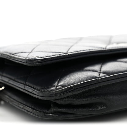 Chanel Lambskin Quilted Wallet On Chain WOC Black 10 of 13