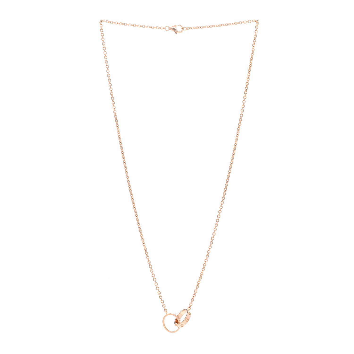 Cartier 18K Pink Gold Interlocking LOVE Necklace 3 of 6