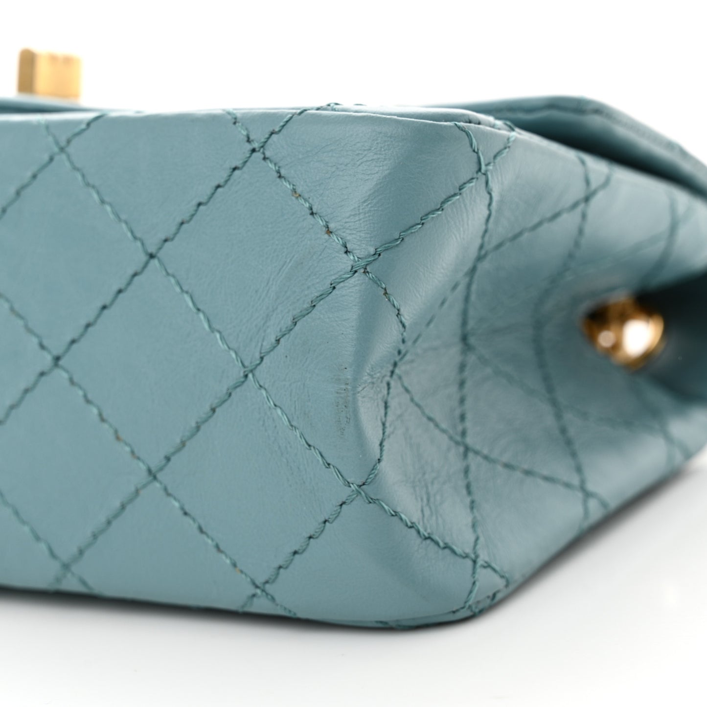 Aged Calfskin Quilted 2.55 Reissue Mini Flap Blue