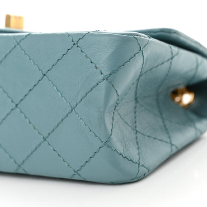 Chanel Aged Calfskin Quilted 2.55 Reissue Mini Flap Blue 10 of 10