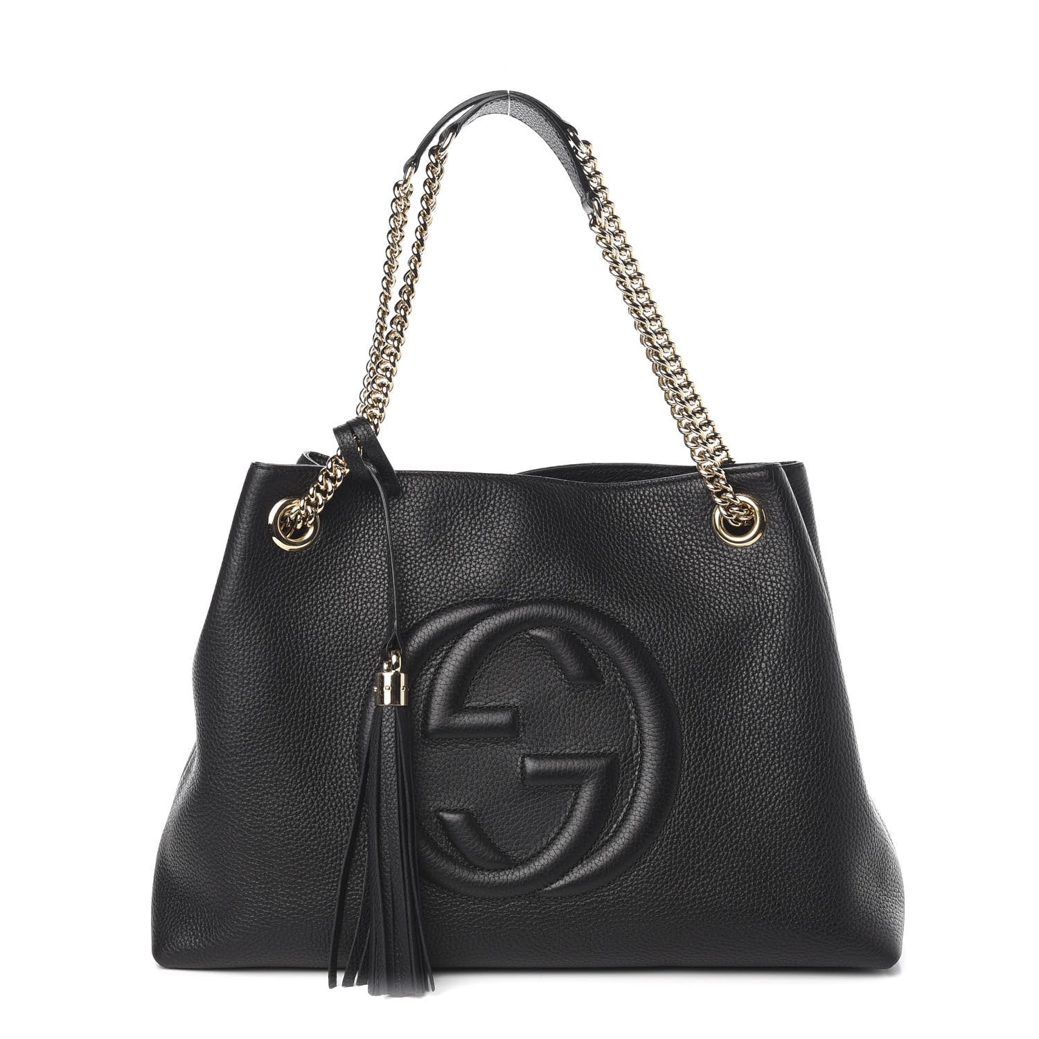 Gucci Pebbled Calfskin Medium Soho Chain Shoulder Bag Black 1 of 10