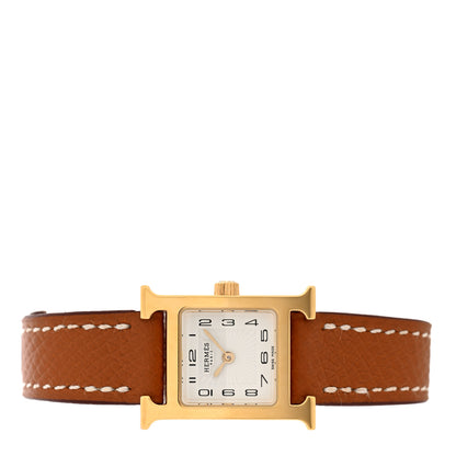 Hermes Stainless Steel Epsom 17.2mm Heure H Hour Quartz Watch Gold 2 of 5
