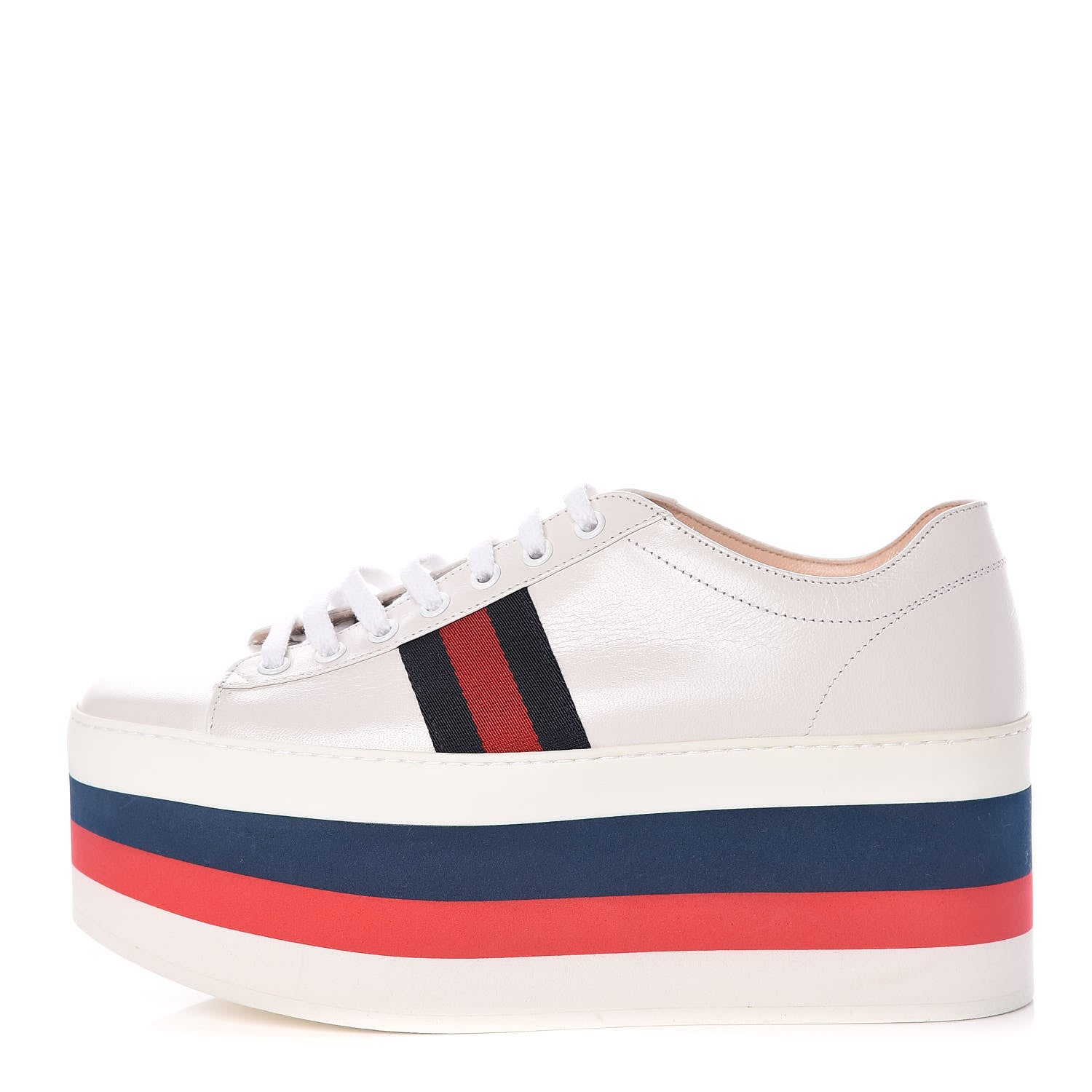 Gucci Calfskin Peggy Platform Sneakers 39.5 White 1 of 11