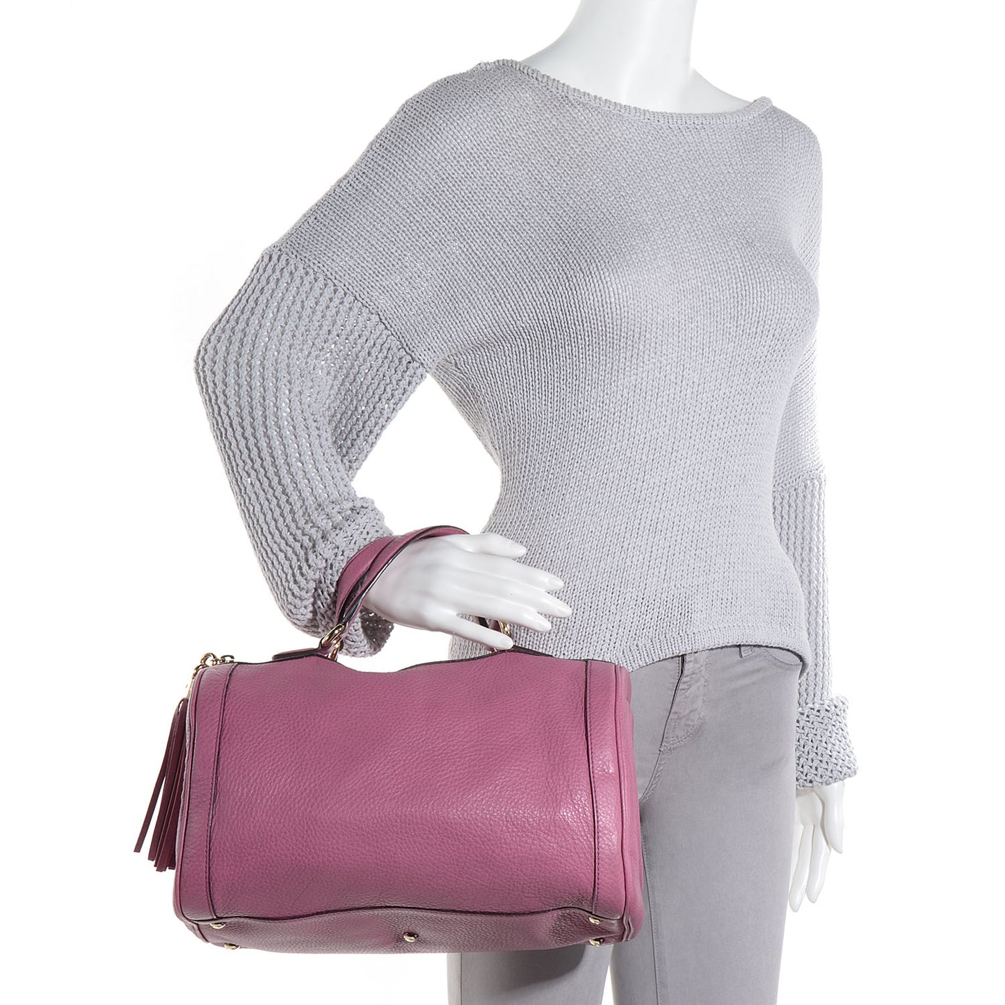 Pebbled Calfskin Medium Soho Boston Fresia Rose