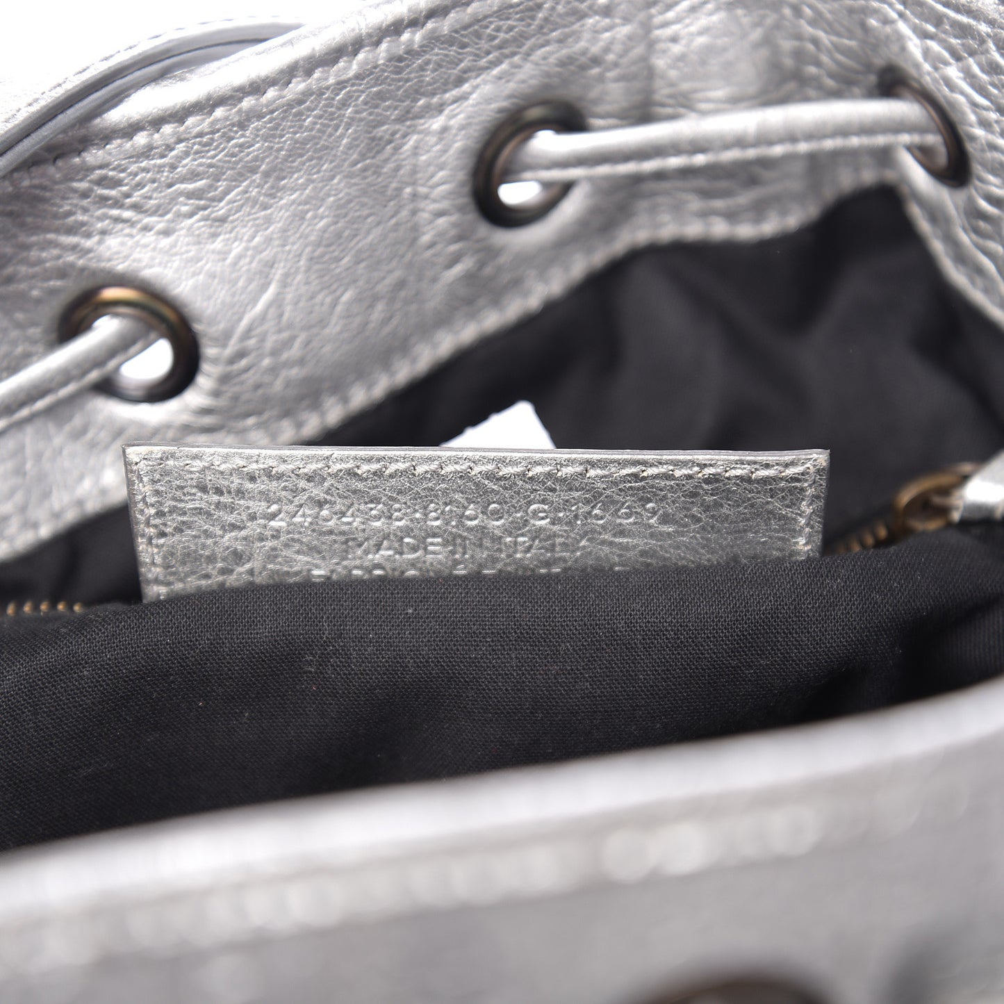 Metallic Agneau Classic Hardware Mini Pompon Gris Aluminum