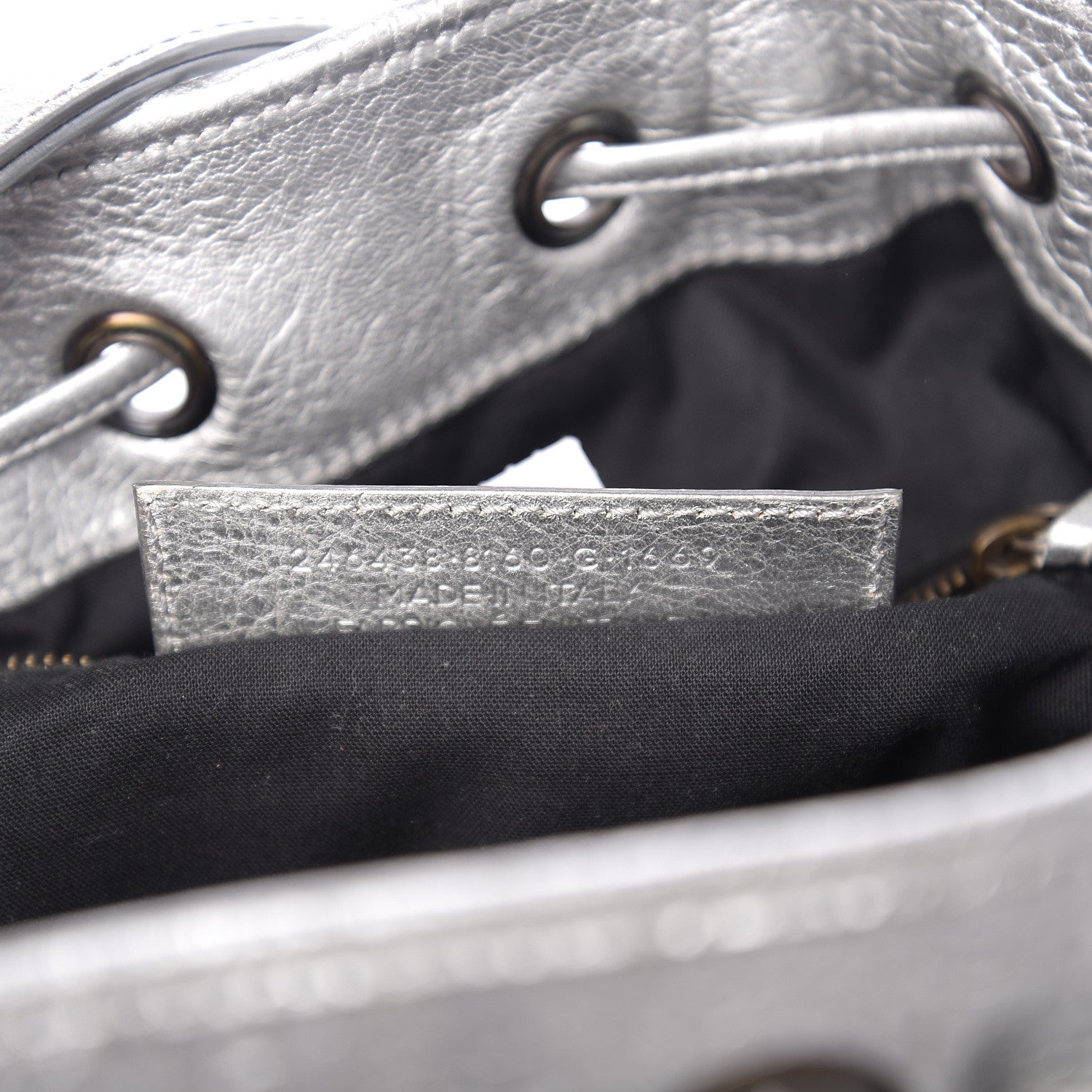 Balenciaga Metallic Agneau Classic Hardware Mini Pompon Gris Aluminum 6 of 9