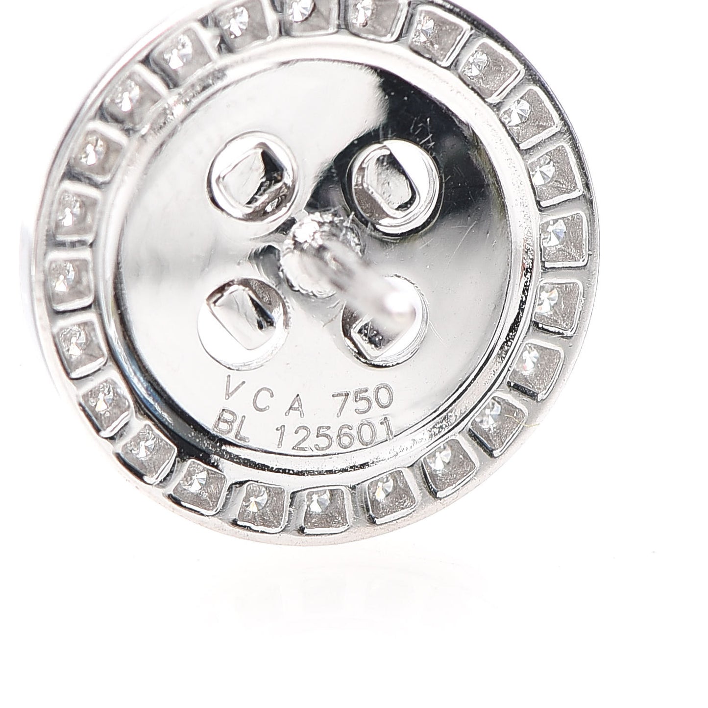 18K White Gold Diamond Boutonnière Earrings