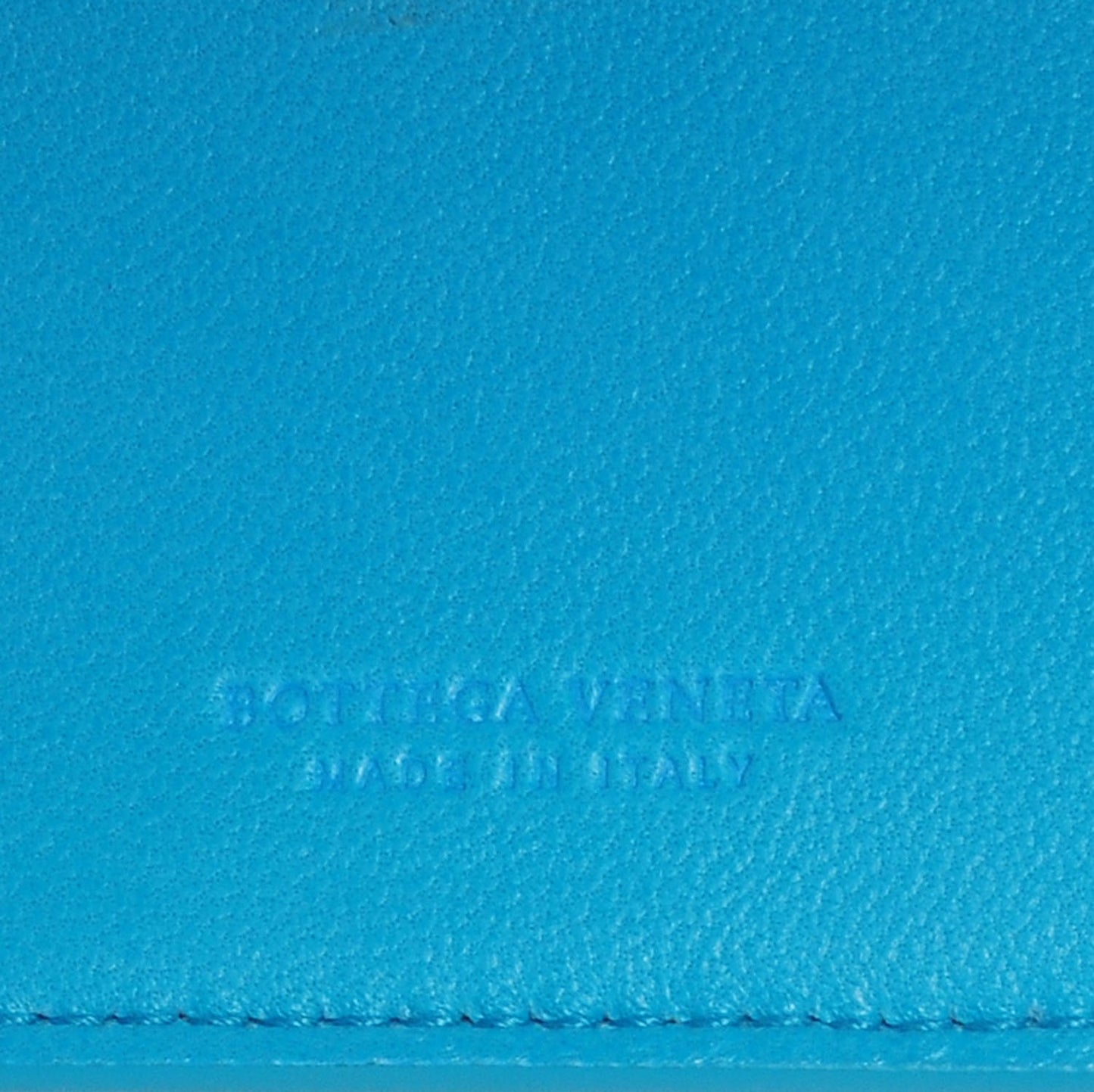 Nappa Intrecciato French Compact Wallet Turquoise