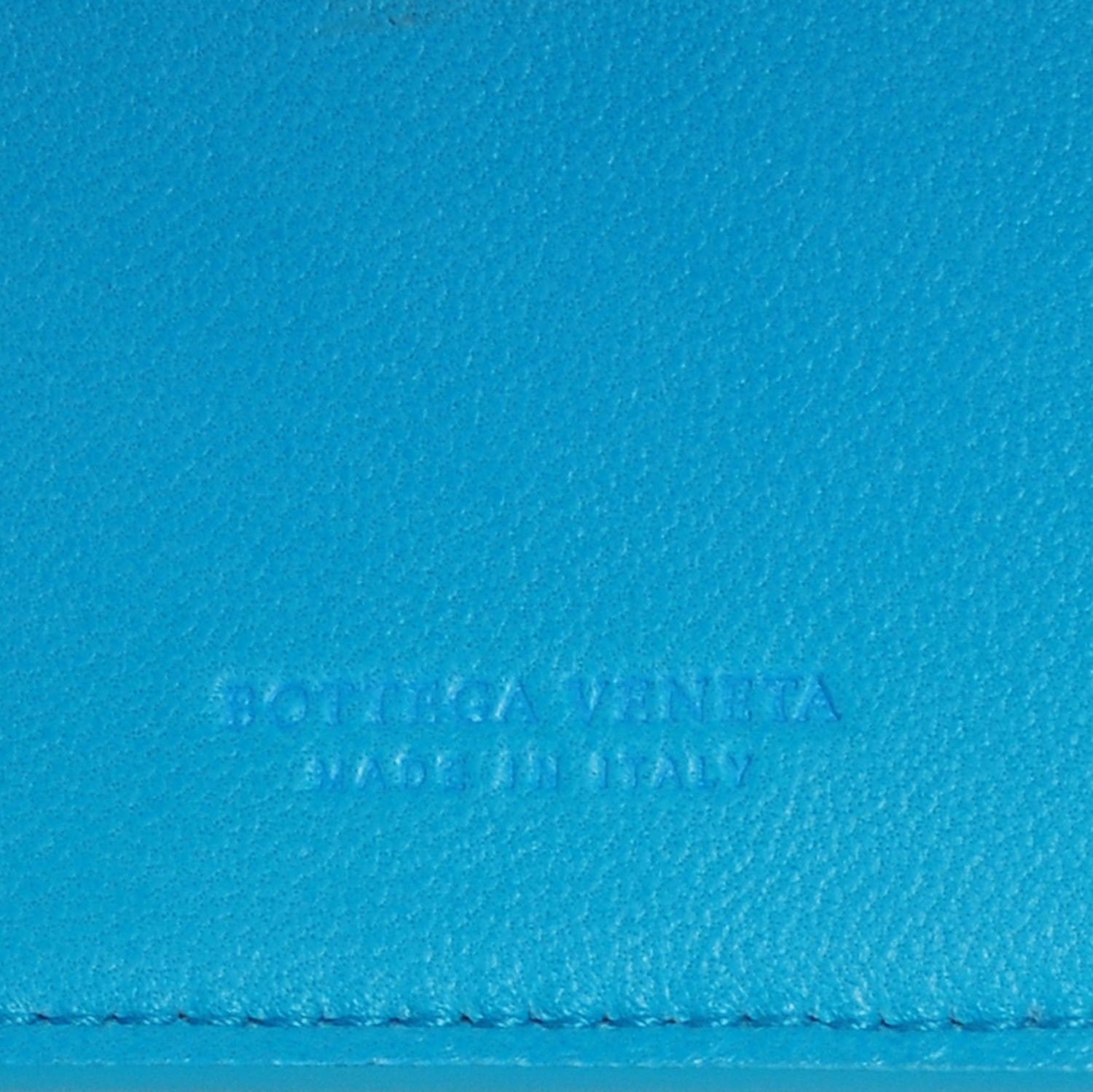 Bottega Veneta Nappa Intrecciato French Compact Wallet Turquoise 6 of 8