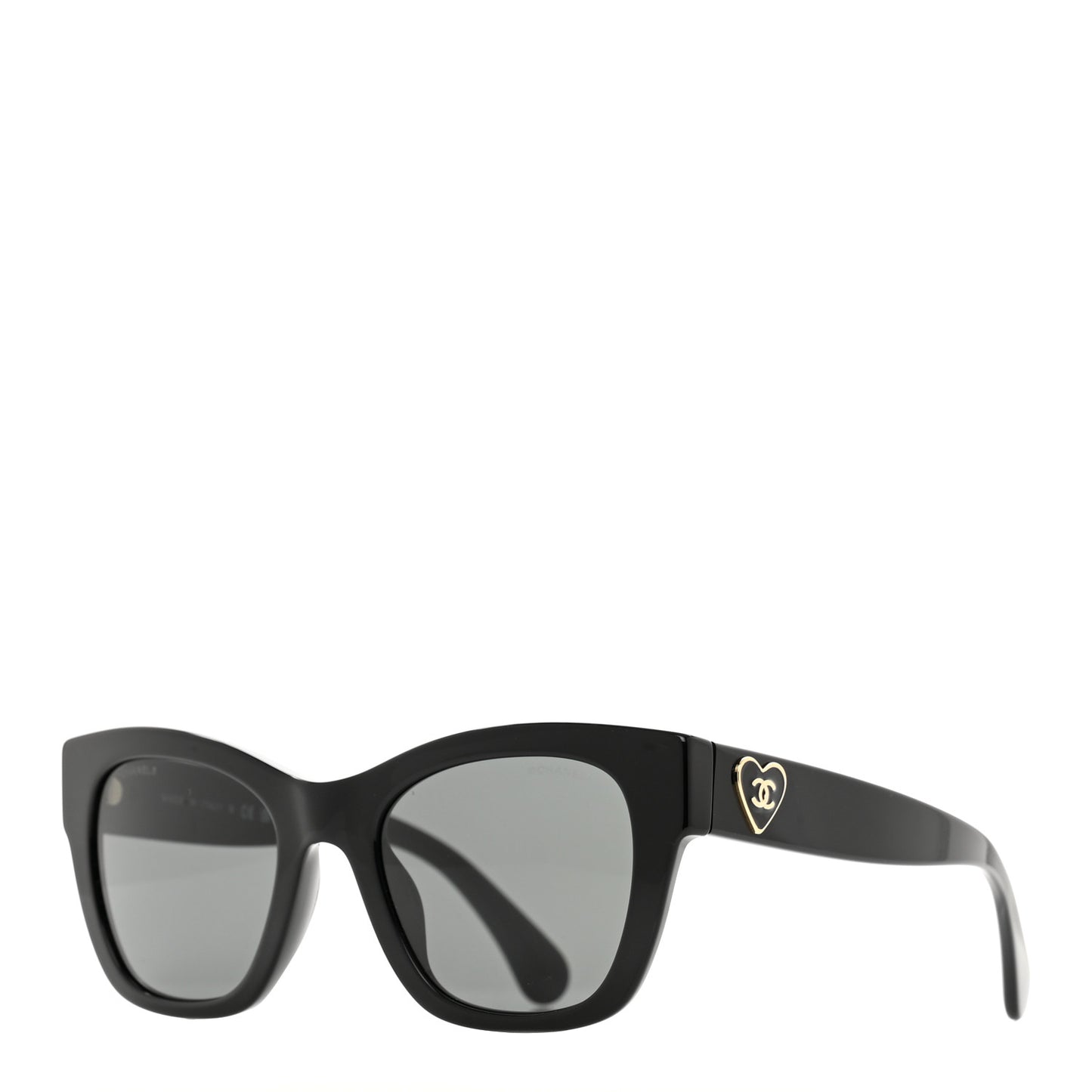 Acetate Square CC Heart Sunglasses 5478-A Black