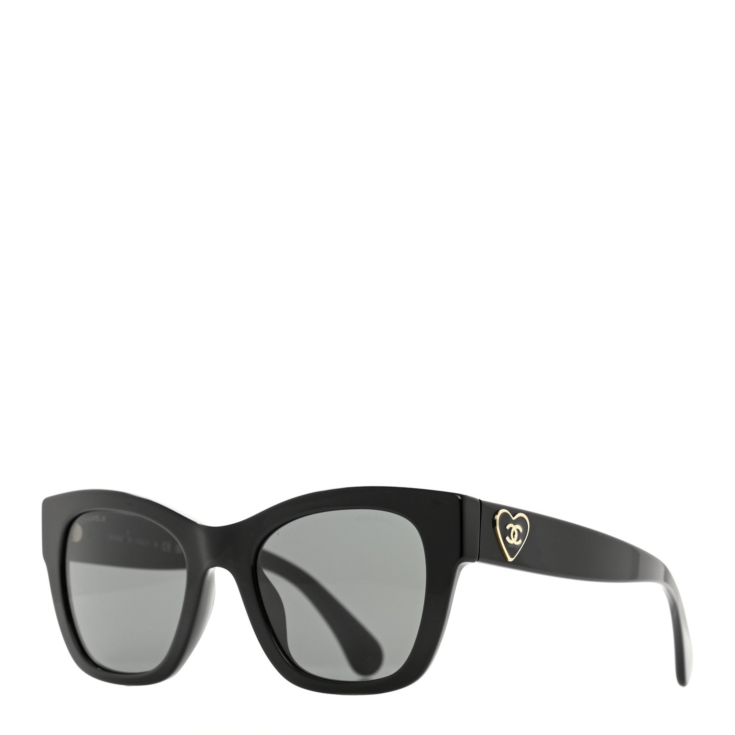 Chanel Acetate Square CC Heart Sunglasses 5478-A Black 1 of 9