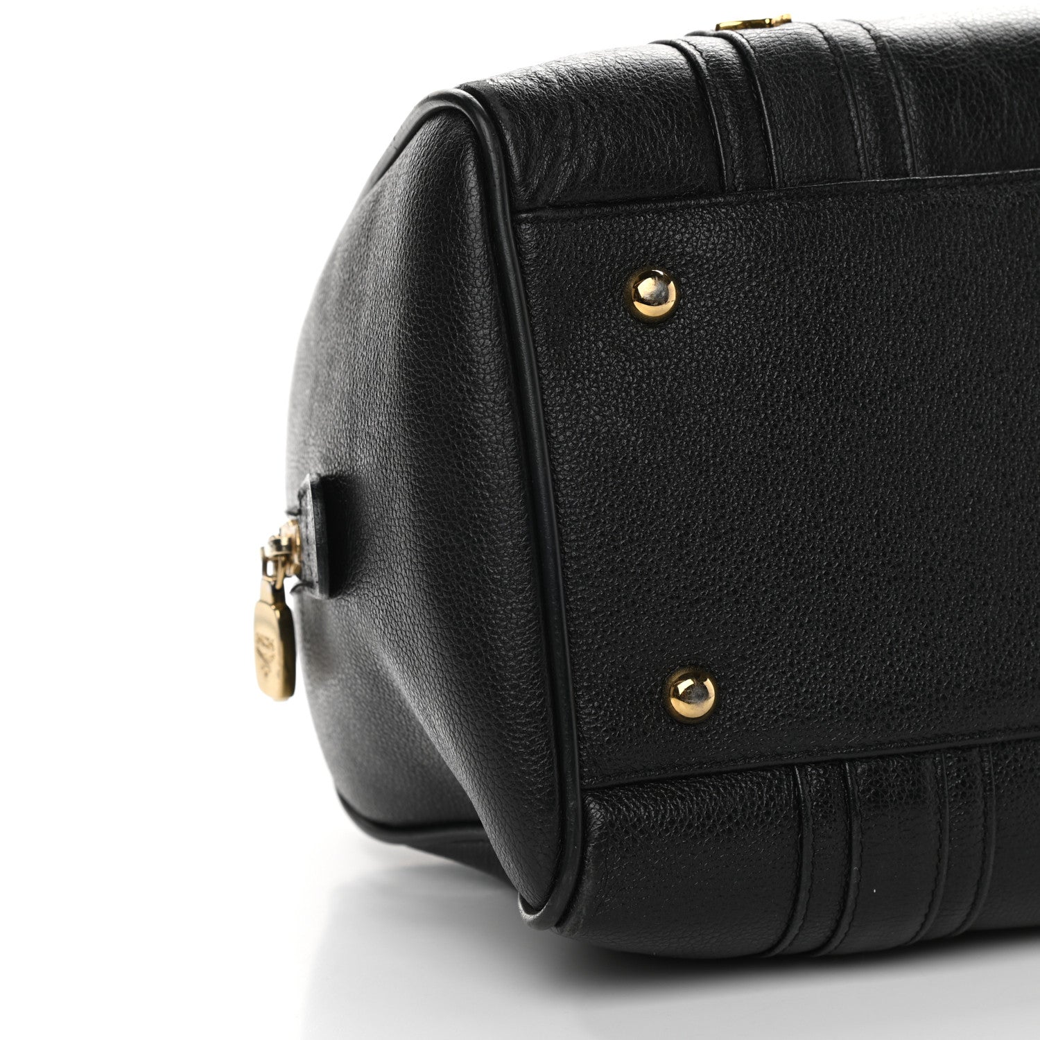 MCM Grained Calfskin Studded Boston Bag Black 8 of 10