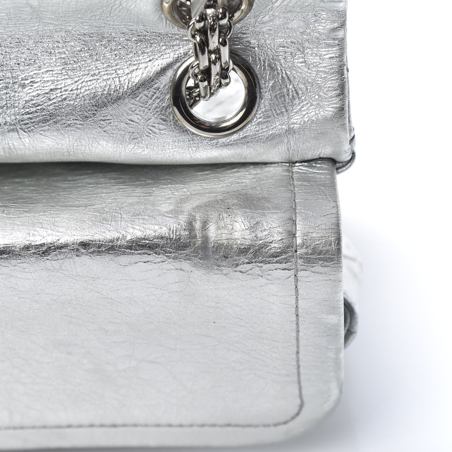 Chanel Metallic Aged Calfskin Quilted 2.55 Reissue 226 Flap Silver 11 of 12