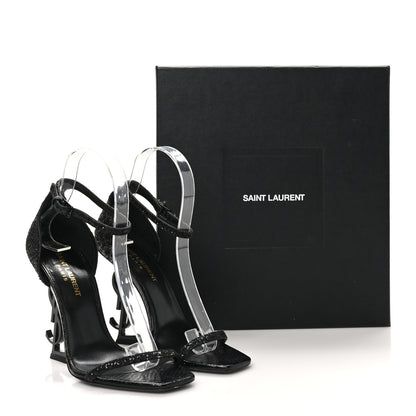 Saint Laurent Glitter Opyum 110 Sandals 36.5 Black 11 of 11