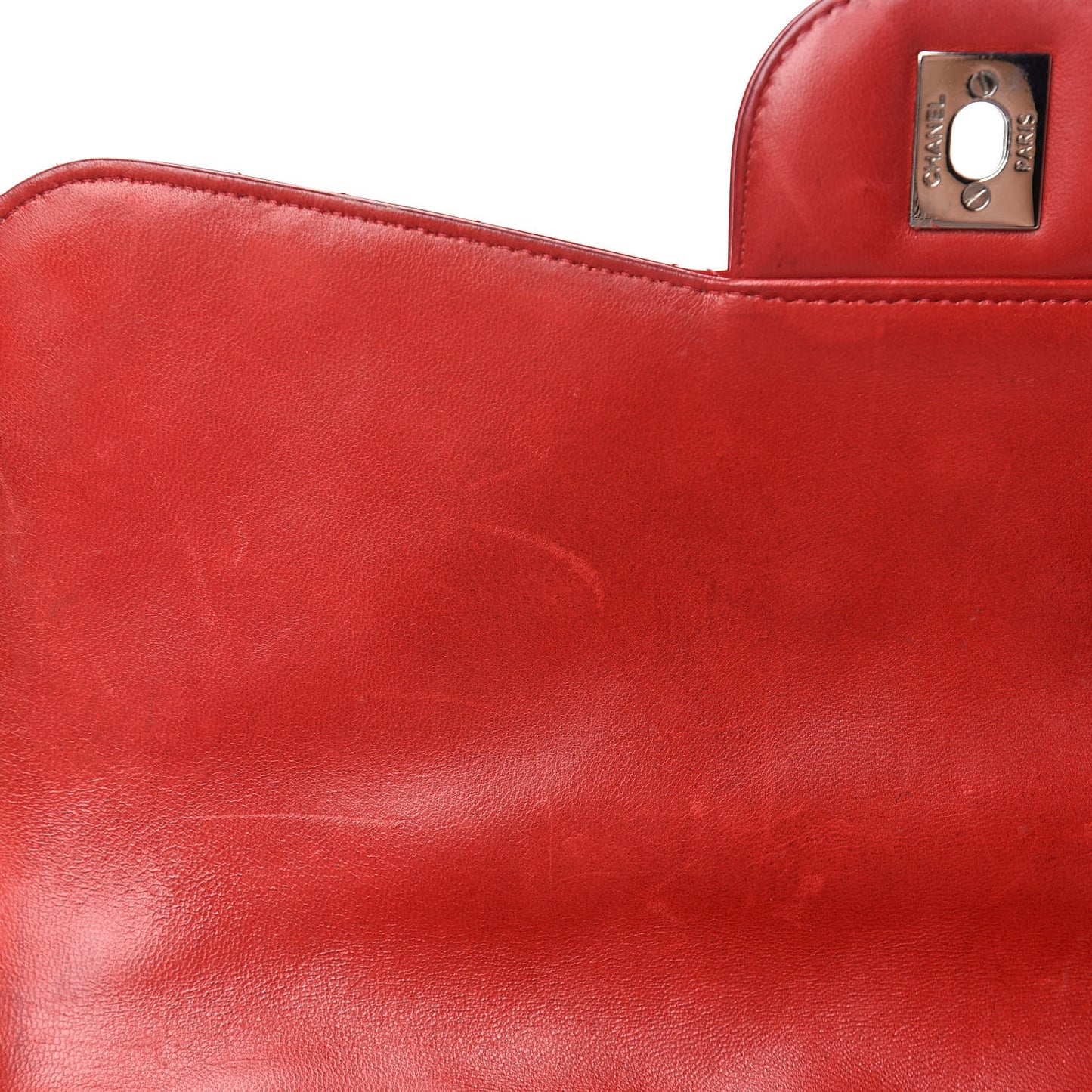 Patent Quilted Jumbo Single Flap Red