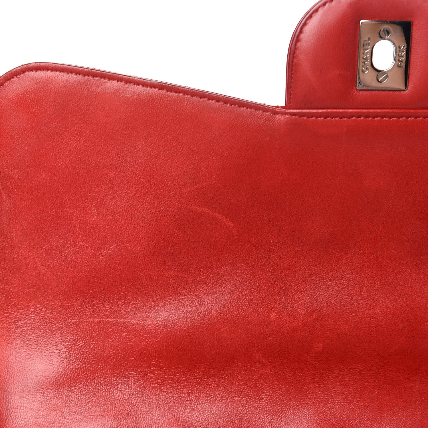 Chanel Patent Quilted Jumbo Single Flap Red 9 of 18