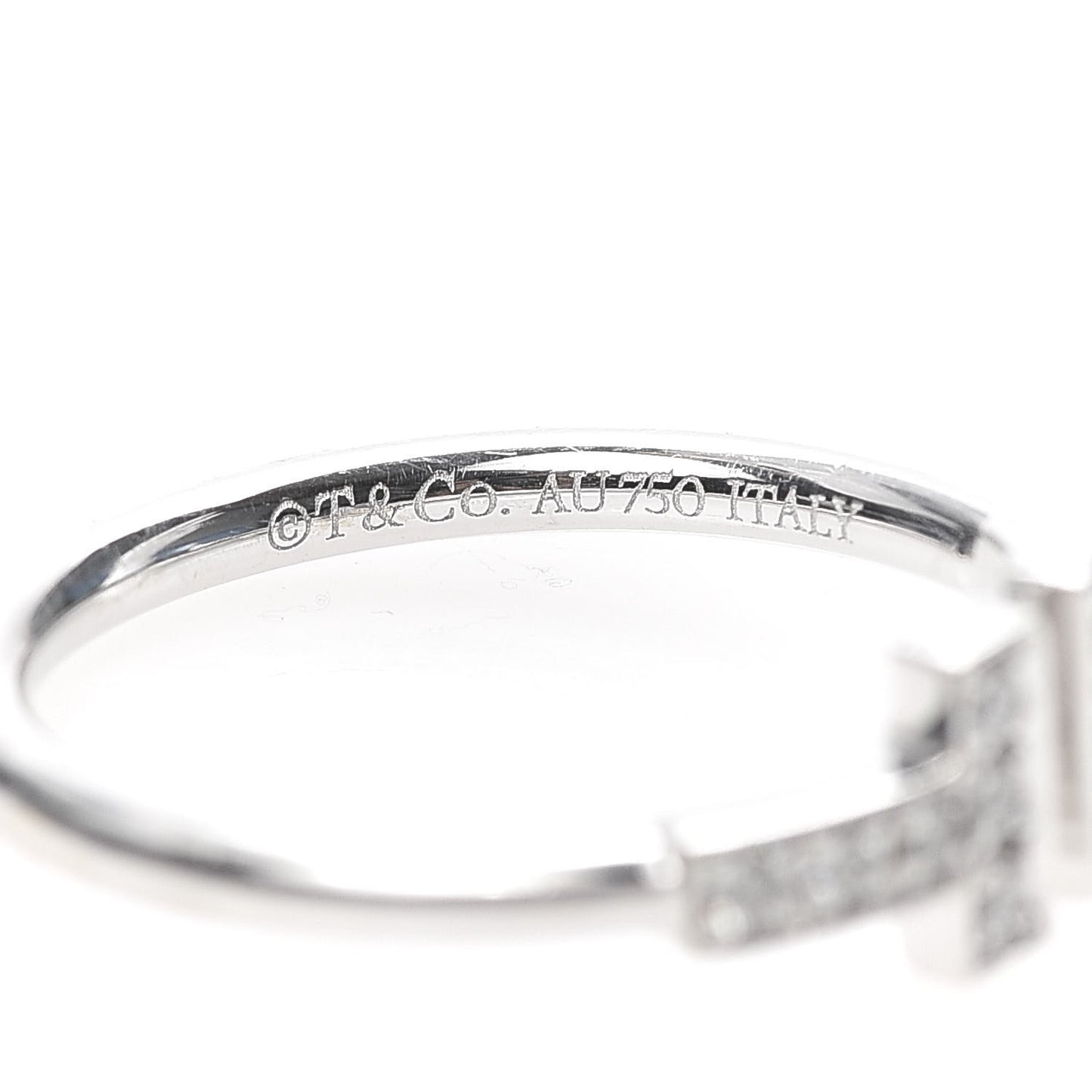 18K White Gold Diamond T Wire Ring 50 5.5