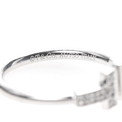 Tiffany 18K White Gold Diamond T Wire Ring 50 5.5 4 of 5