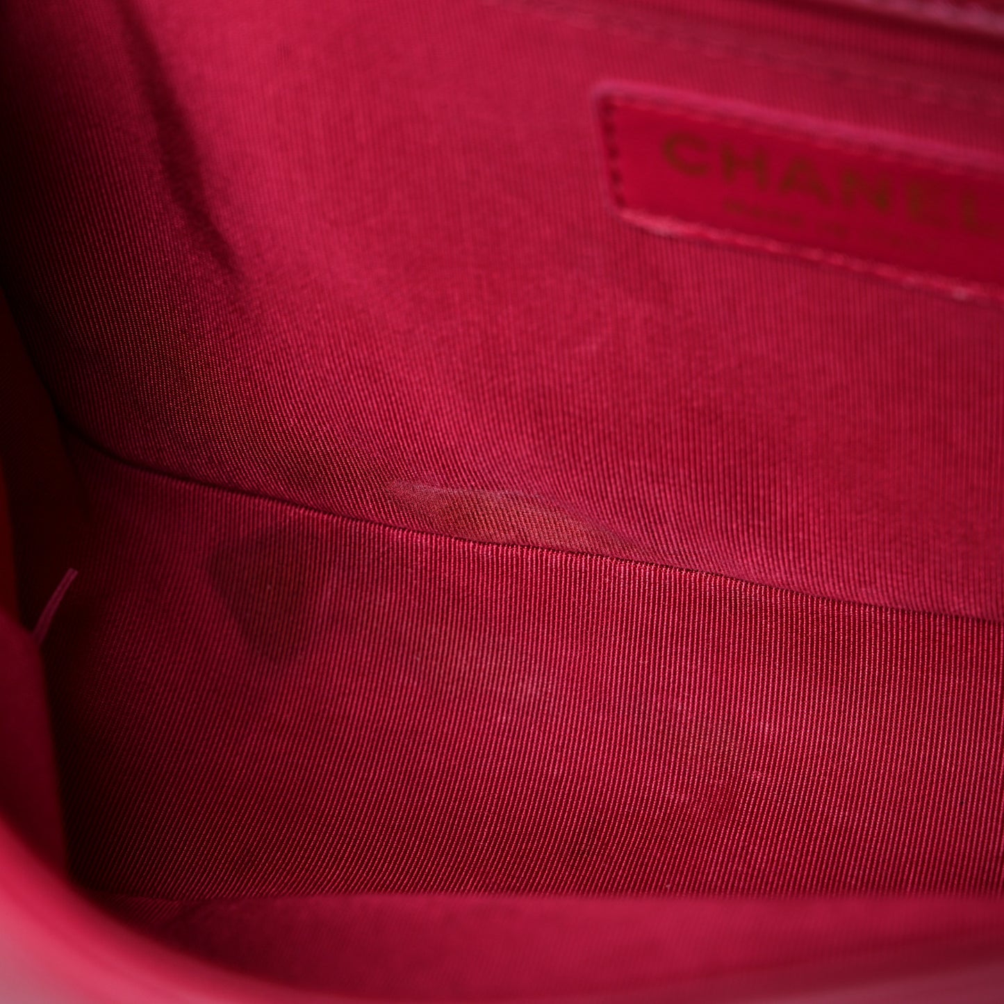 Lambskin Chevron Quilted Medium Boy Flap Dark Pink